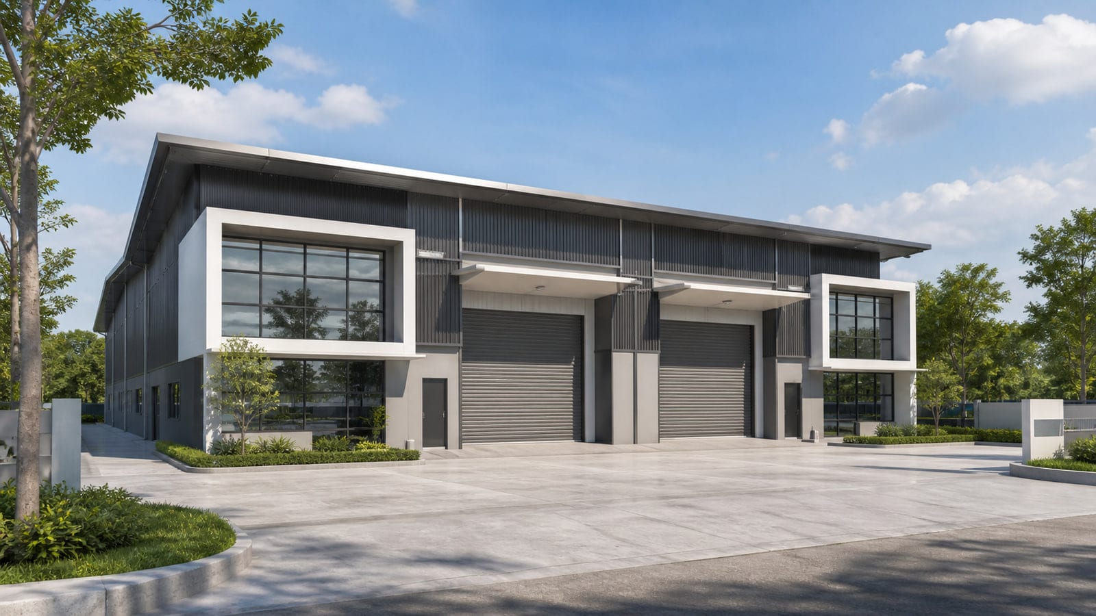 Telok GongSemi-D 厂房与Detached 厂房 — AI 生成的概念示意图，并非实际项目影像